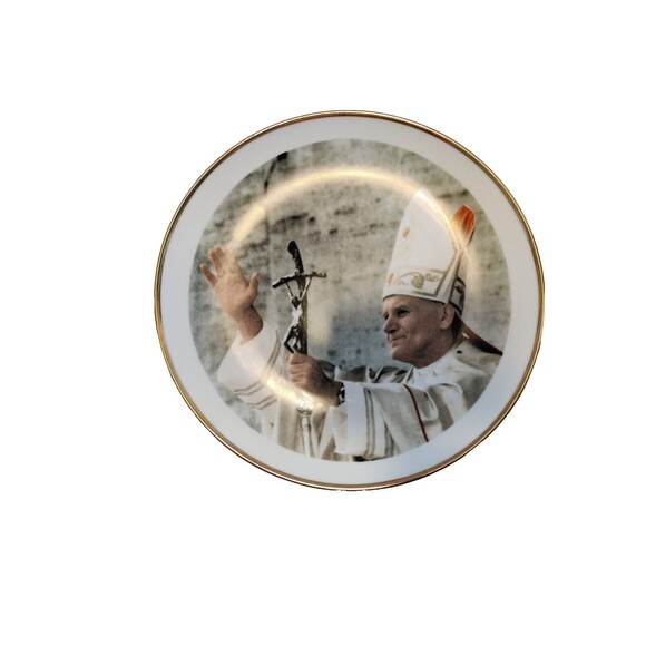 Porcelain Pope John Paul II Commemorative 8.5" Collector's Plate-US Visit 9/87 - Picture 2 of 7